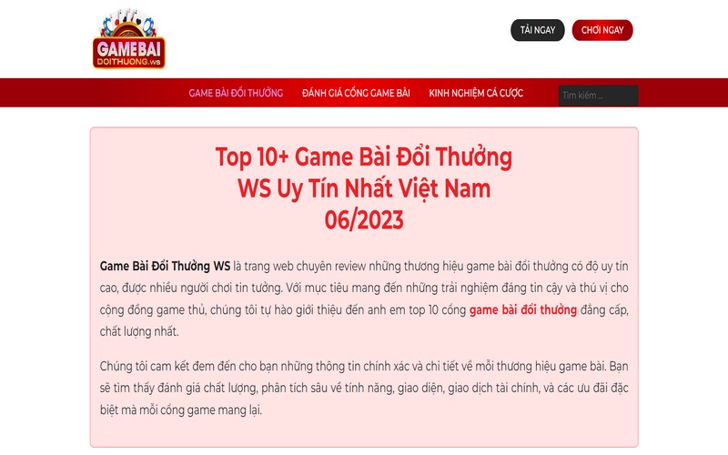 game bài đổi thưởng online