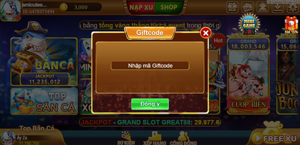 giftcode xuvang777